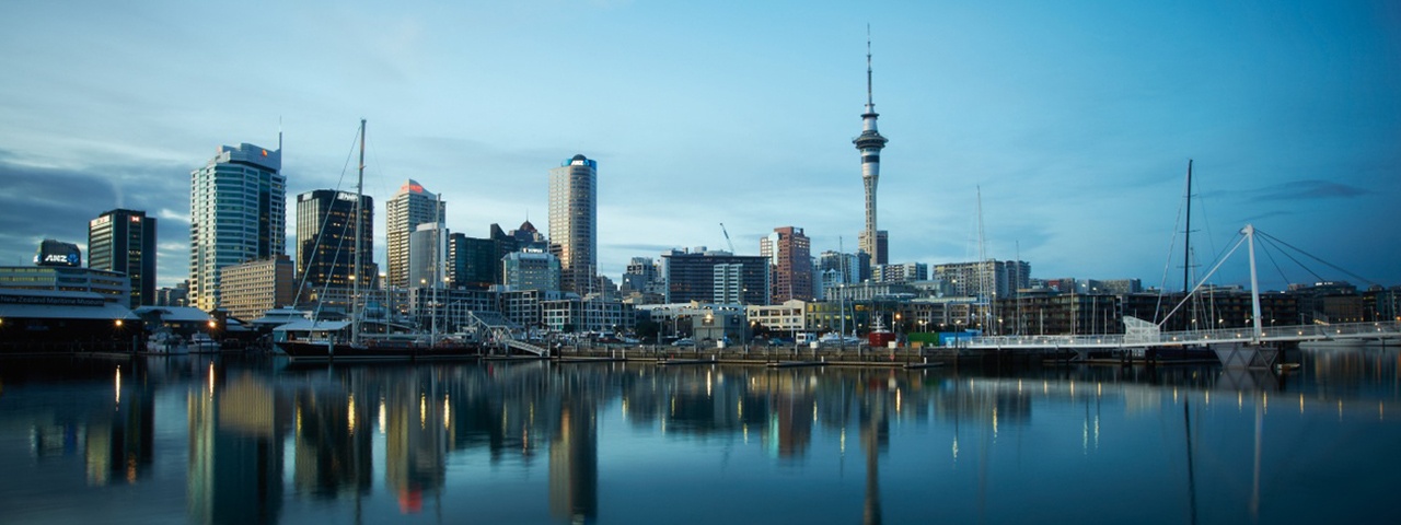 The Auckland City skyline from Wynyard Quarter