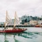 Waka sailing on the waterfront