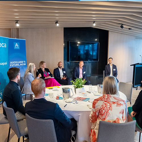 Pam Ford leading panel discussion at Auckland's Future, Now 2023 event Pam Ford leading panel discussion at Auckland's Future, Now 2023 event