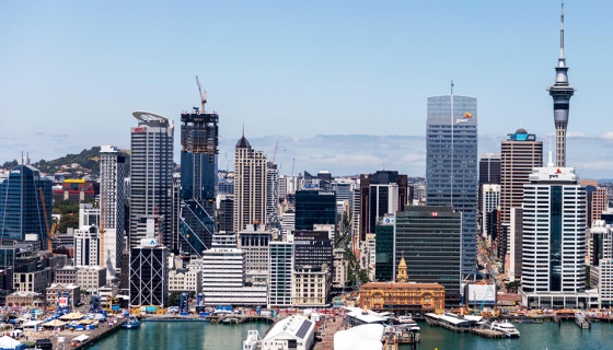 Auckland water front with the city in the background